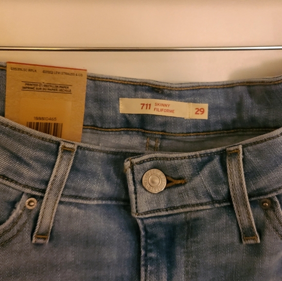 Levi's 711 skinny jeans light blue wash - Picture 4 of 6